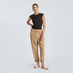 Everlane THE CHINO IN BUTTERSOFT 100% Tencel In Khaki Size 2 Pant Tapered Leg